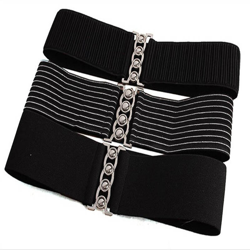 Cinturilla elástica Retro para mujer, cinturón ancho, Color sólido, estilo Simple, accesorio para vestido