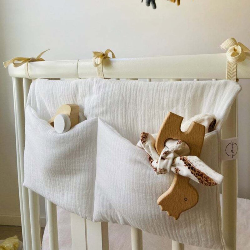 1pc Portable Baby Crib Storage Bag Multifunctional Newborn Bed Headboard Organizer For Kids Baby Bedding Diaper Bag