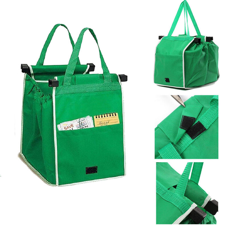 Supermarket Shopping Bag Eco Friendly Trolley Tote Thicken Cart Bags Large Capacity Handbags Foldable Reusable Cart Bag Dropship