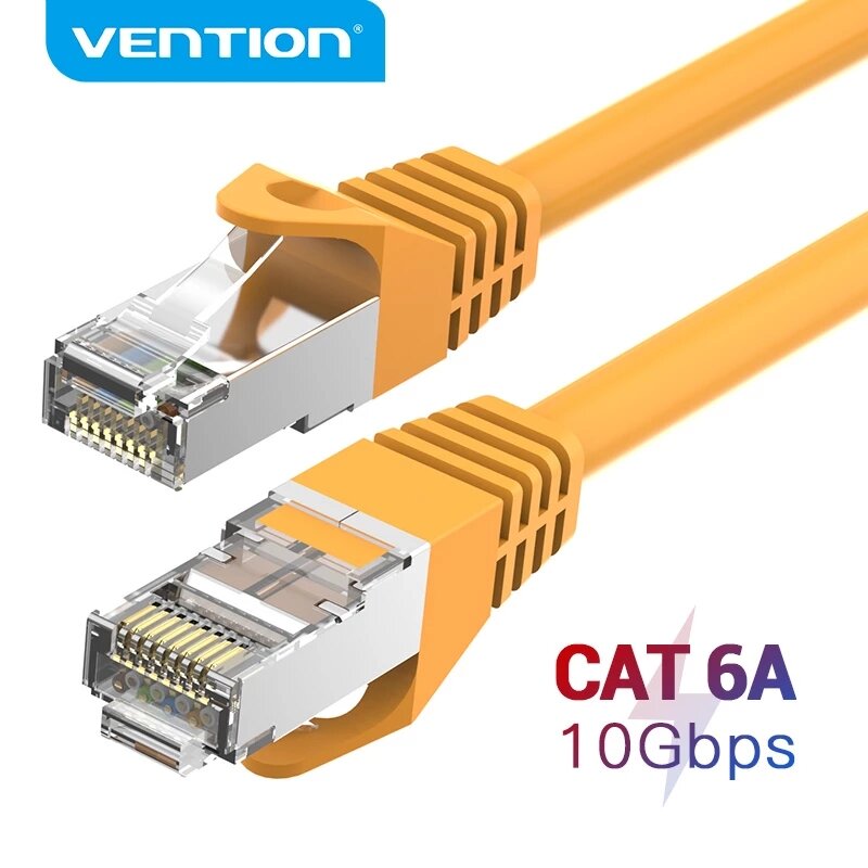 Vention CAT6A Kabel Ethernet SSTP RJ45 Kabel Lan 10 Gigabit Kecepatan Tinggi 500MHz Cat6 Patch Cord untuk modem Router Kabel