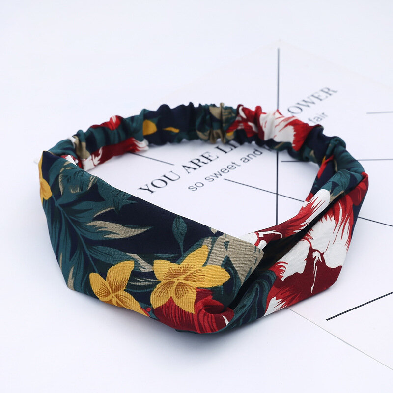Bandeau imprimé à nœud croisé pour femmes, support d'ornement, Turban, bandana, accessoires de mode, nouvelle collection 2020