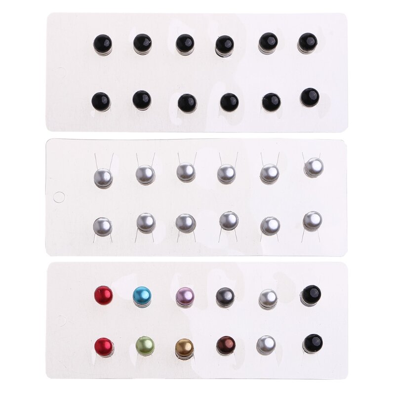 12pcs Safe Hijab Brooch Strong Metal Plating Pearl Magnetic Hijab Clip Luxury Accessory No Hole Pins Magnet Brooches