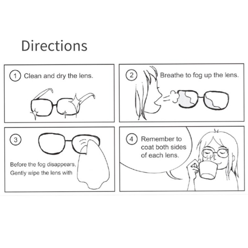 Lentes reutilizáveis anti-neblina, óculos, lentes antiembaçante pré-umidificado, pano desembaçador, lentes prevenir embaciamento para óculos