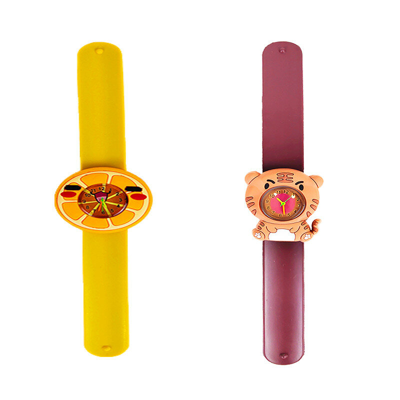 4 Style Cartoon Tiger Pumpkin Children's Watch Sports Boys Girls Baby Toy Clock Quartz Wristwatch Suitable for Kids Aged 3-8