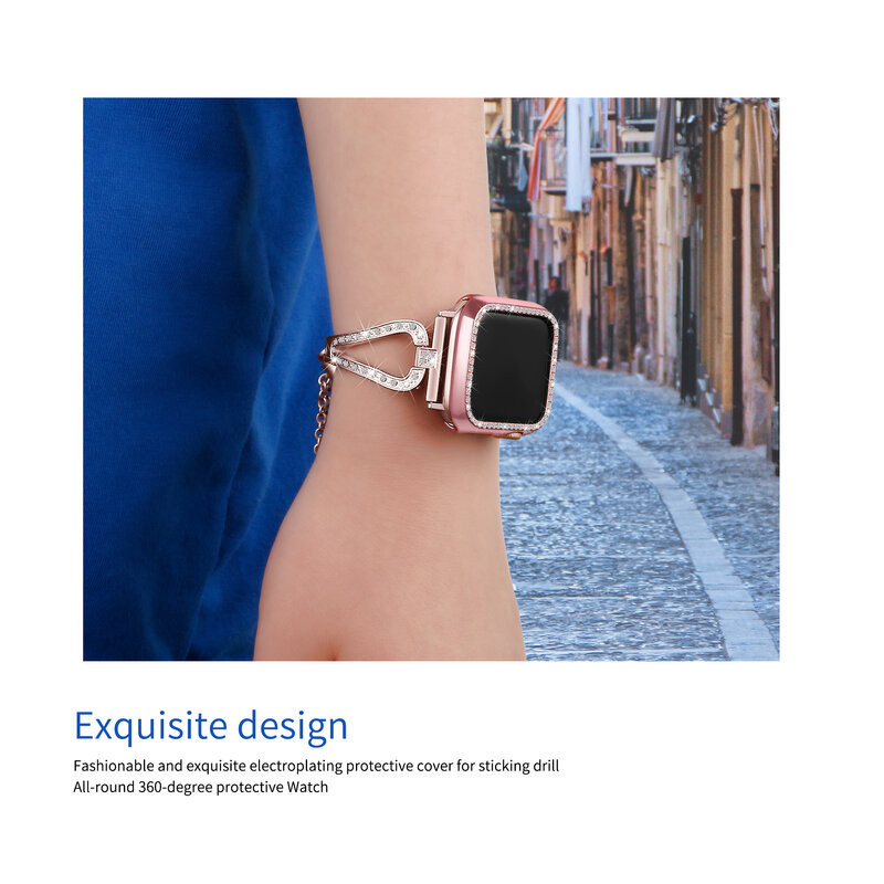 Coque de protection en diamant pour Apple Watch, pour Apple Watch série 5 4 3 2 1 38mm 40mm 42mm 44mm, pour Iwatch 5, accessoires 81021