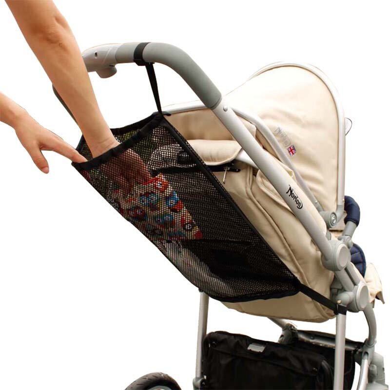 Siateczkowa kieszeń na zakupy torba na wózek dla dziecka akcesoria Bebe torba do wózka torba do zawieszenia koszyk torba z siateczką na wózek o dużej pojemności