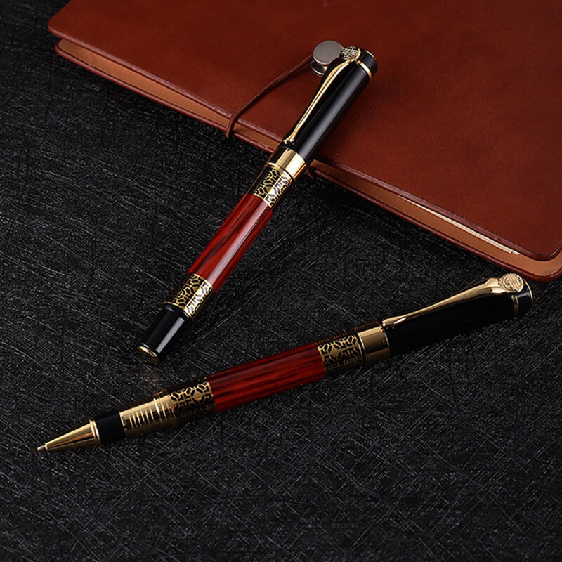 Metal Rose Wood Ink Fountain Pen, Escola Estudante Homework Writing Pen, design clássico, comprar 2 Enviar Presente