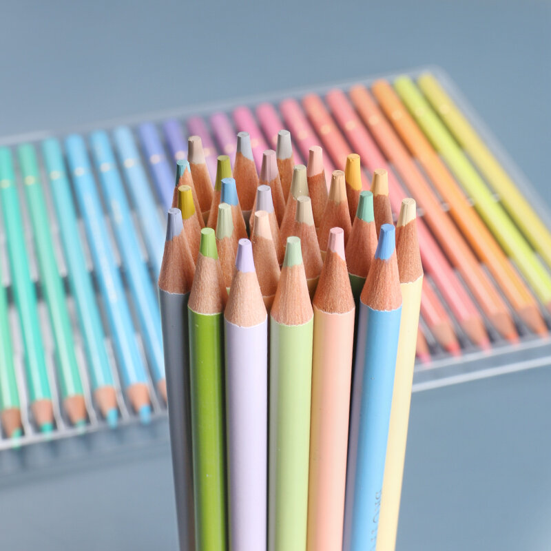Brutfuner – ensemble de crayons de couleur Pastel, 12/24/50 couleurs vives Macaron huile, ensemble de crayons de couleur pour dessin, croquis en bois, fournitures scolaires pour artistes