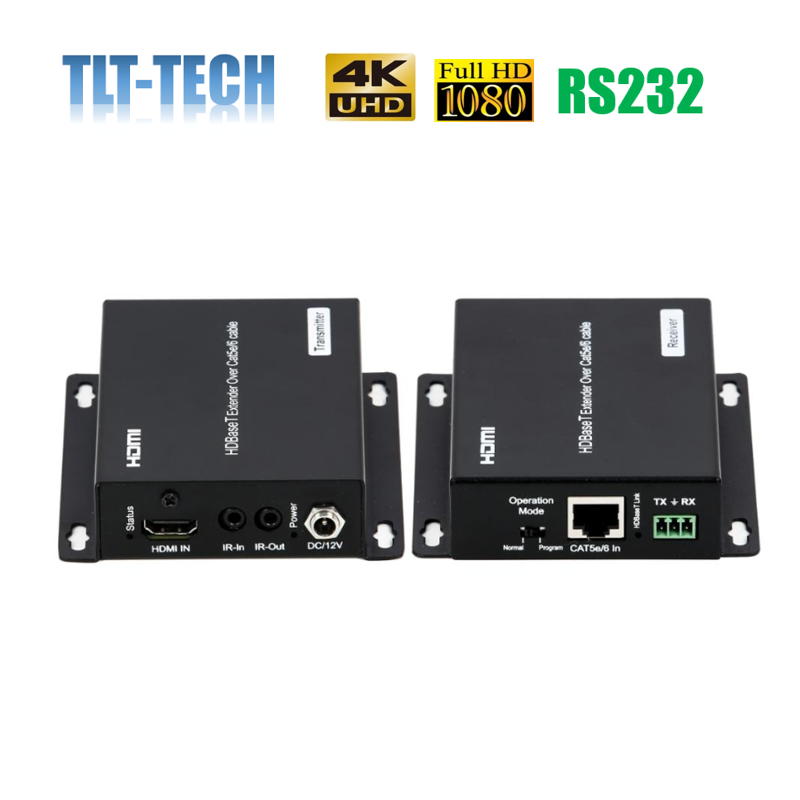 한 쌍의 HDMI HDBASET 익스텐더 4K60HZ 30hz RS232 PoC 최대 1080p ~ 230 피트 70m 4K ~ 130 피트 40m