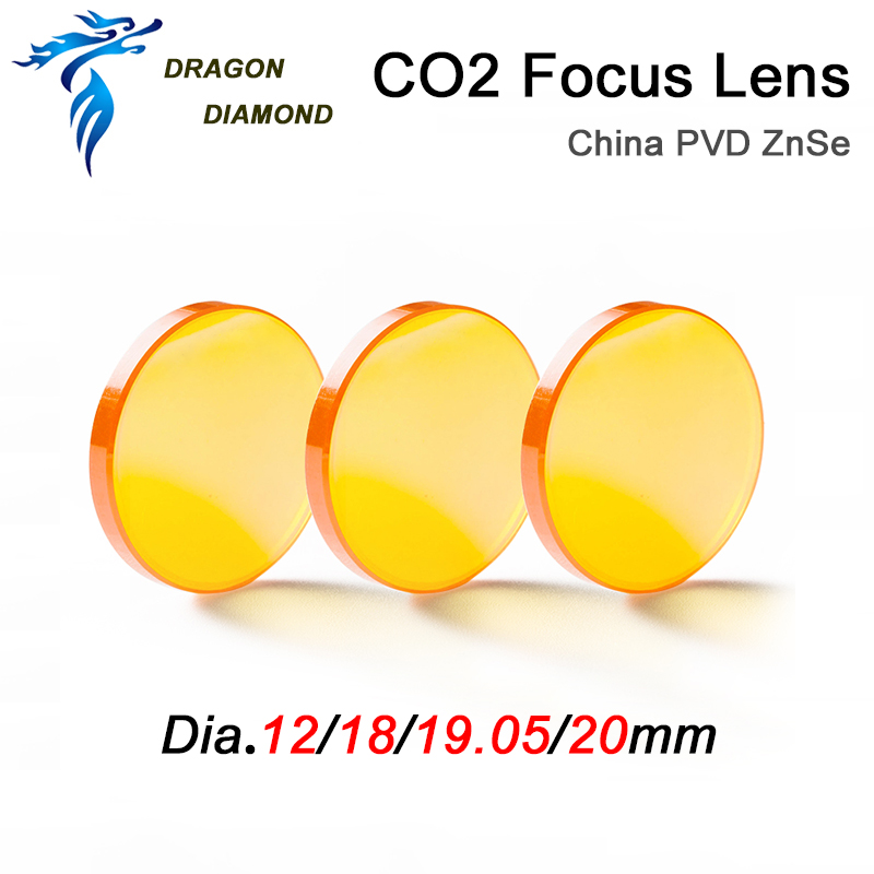 10/5/3/1 Pcs Co2 Foco Lente Laser China PVD ZnSe Lentes Dia.18 19,05 20 mm FL38,1 50,8 63,5 101,6 mm para máquina de gravação a laser