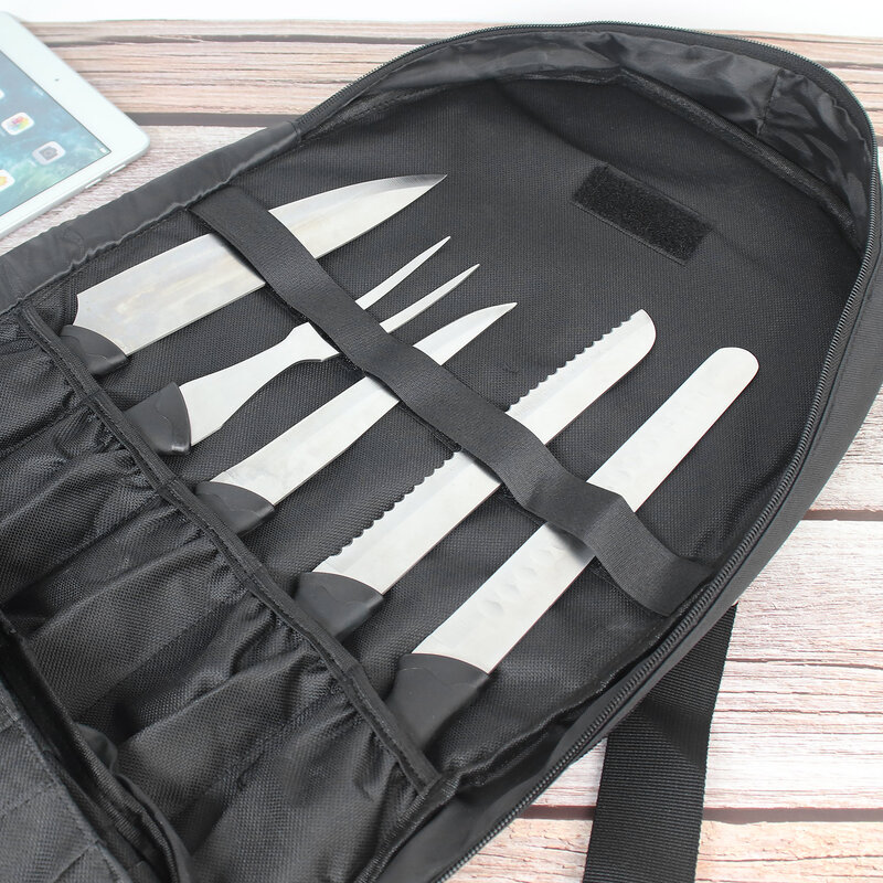 WESSLECO Shoulder Chef Knife Bag Portable Carry Case Kitchen Cooking Durable Storage Cutlery Holder