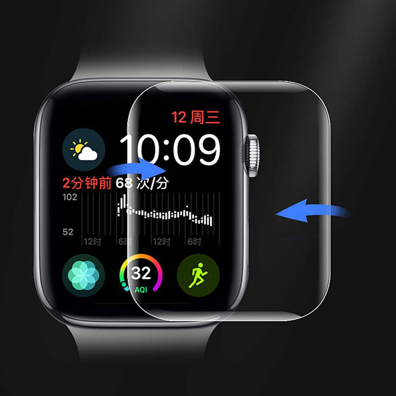 9D Full Curved Soft Tempered Glass For Apple Watch 38 40 42 44 mm Screen Protector on i Watch band strap 5 Protective Glass Film