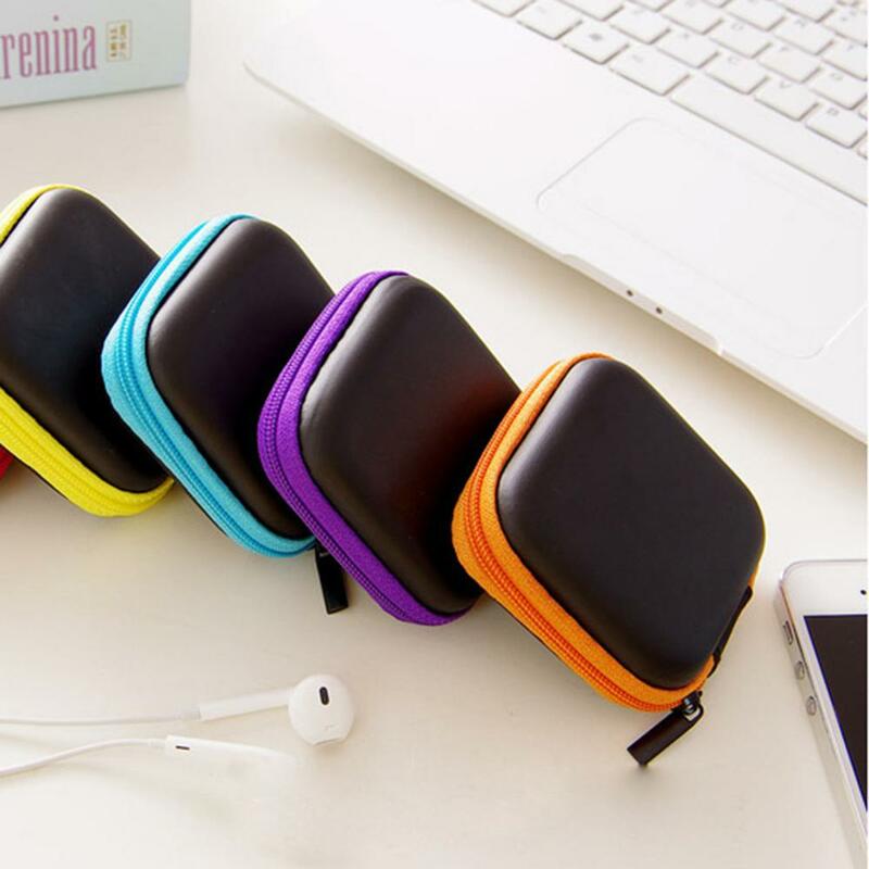 Earphone Wire Organizer Box Data Line Cables Storage Box Zipper Case Container Coin Headphone Protective Box Case Container