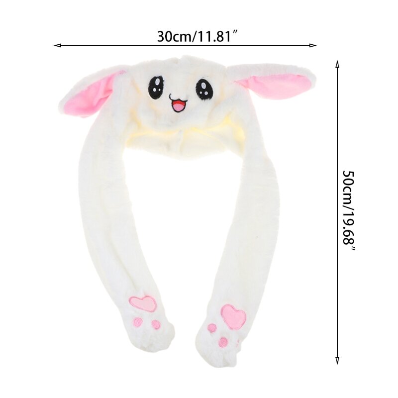 Magic Moving Ear Rabbit Hat Cute Accessories for Party Webcast Play Dancing Selfie Lovely Girl Gift Magic Hat