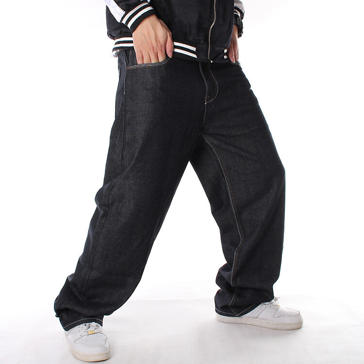 Pantaloni da Skateboard moda allentati Hip-hop da uomo pantaloni taglie forti Jeans Hip Hop uomo Trendy Cowboy Mans Streetwear