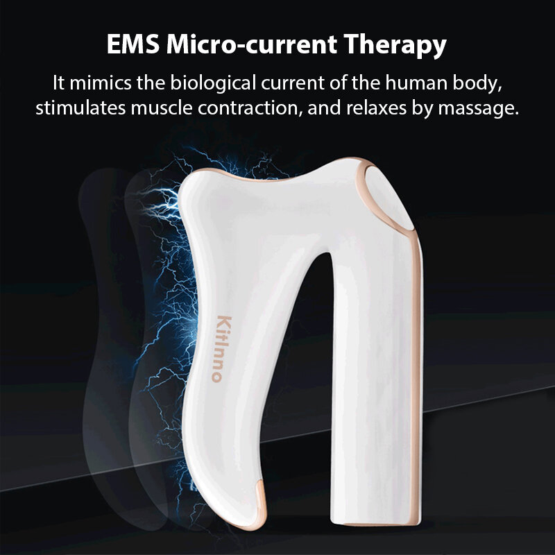 Ems guasha raspador micro-corrente iastm massagem ferramenta profunda muscular fascia massager 3 níveis de vibração compressa quente terapia 4 modos