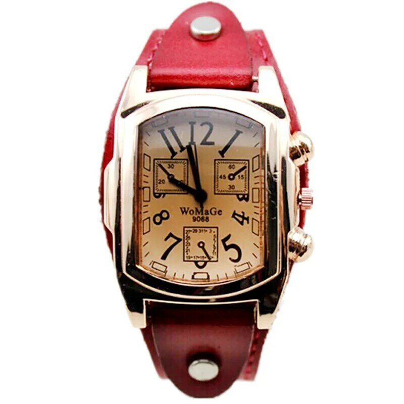 Womage موضة خمر ساعات نسائية ساعات السيدات الذهب الوردي ساحة رئيس ساعات كوارتز ساعة اليد النسائية relojes mujer 2019