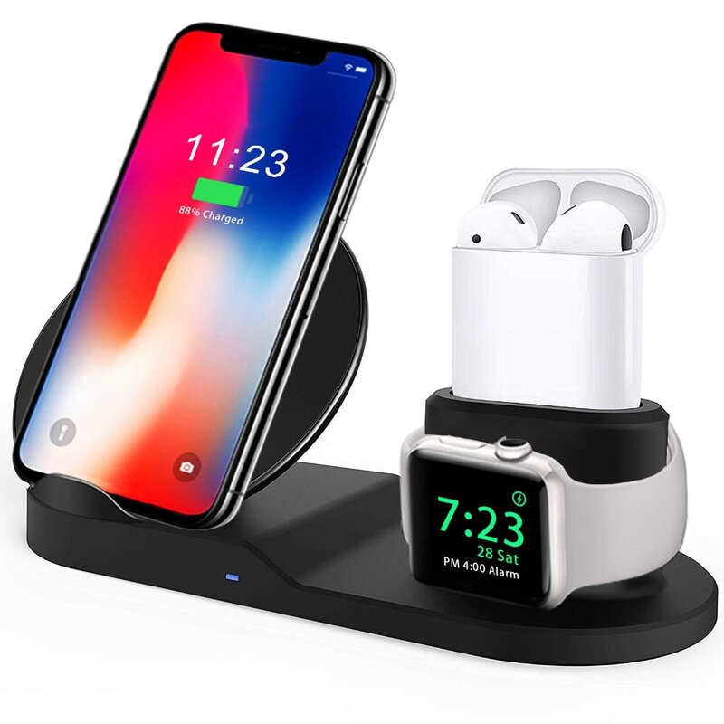 3 In 1Station untuk Apple Watch Charger 44Mm 40Mm 42Mm 38Mm IWatch Aksesoris Charging Stand Apple Watch 6 Se 5 4 3