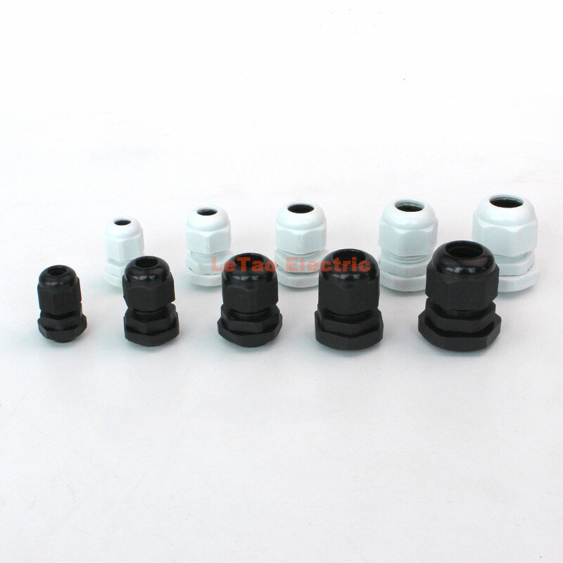1/5/10pcs Waterproof Cable Gland Cable Entry IP68 PG7 For 3-6.5mm  PG11 PG25 PG36PGWhite Black Nylon Plastic Connector