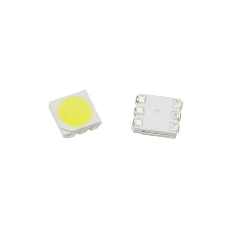 Ultra brilhante LED diodo emissor de luz, branco, vermelho, amarelo, verde, azul, água clara, SMD, PLCC-6, 5050, 100pcs por lote