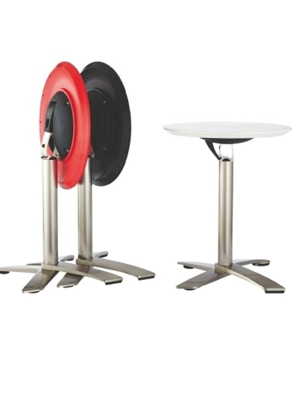 Mesa de bar de cóctel de aluminio plegable, mesa de bar alta cepillada superior ABS para exteriores moderna