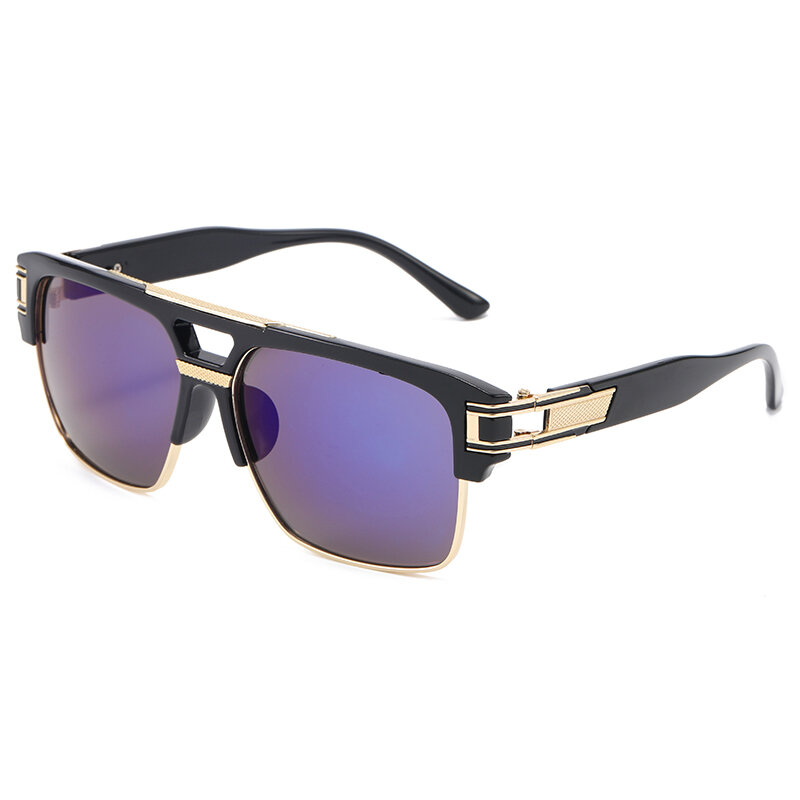Classic Luxury Men Sunglasses Glamour Fashion Brand Punk Sun Glasses For Women Mirrored Retro Vinatge Square Cool Pilot Glasses