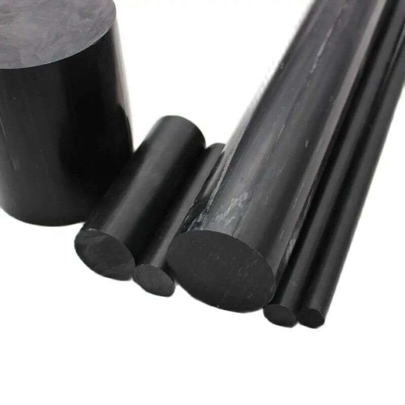 Barra de varilla redonda de PVC de plástico negro, herramientas de ingeniería, diámetro de 8mm a 100mm, longitud de 100MM
