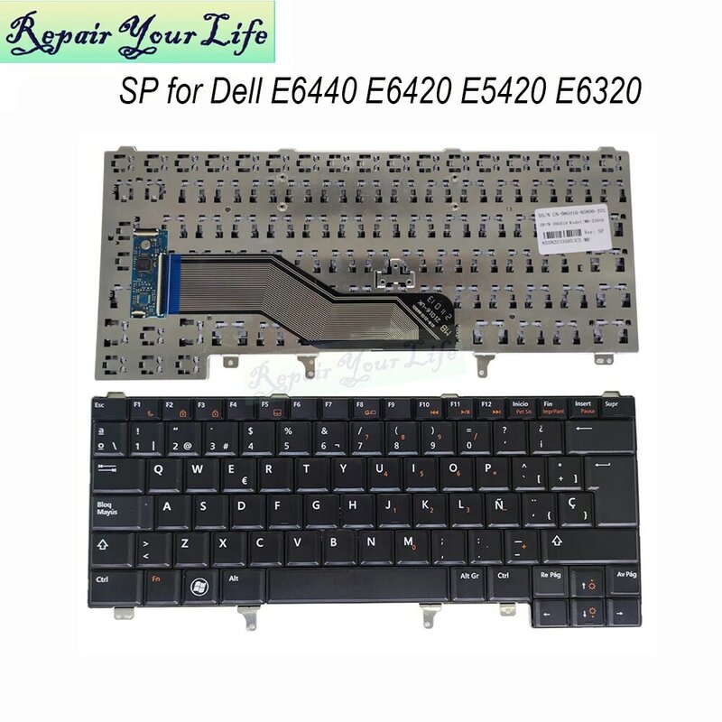 Клавиатура 08G016 испанская для ноутбука Dell Latitude E6440 E6420 E6430 E5420M E5420 E5430 E6320 E6220 E6230 8G016, испанская клавиатура