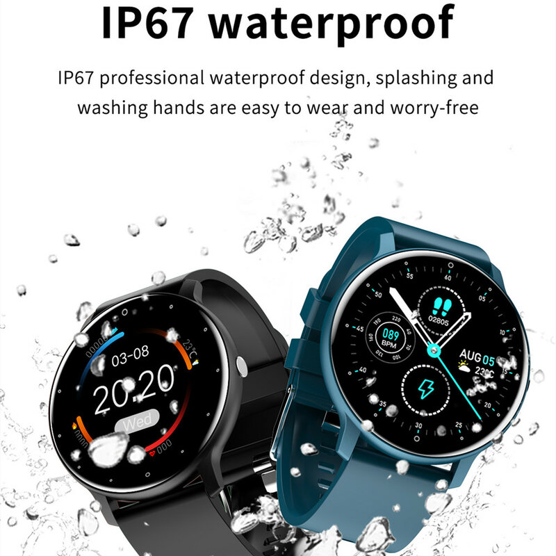 RUNRUNFIT-reloj inteligente ZL02 para hombre y mujer, accesorio de pulsera resistente al agua con Bluetooth, control del ritmo cardíaco, compatible con iPhone y Android