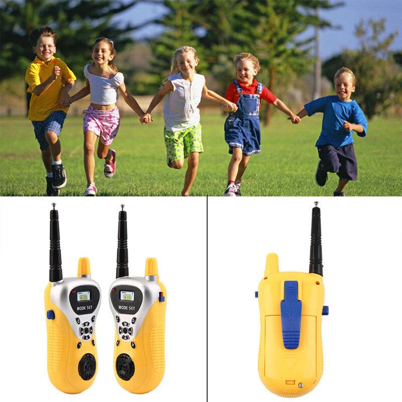 Walkie-talkie de mano para niños, Radio de 2 vías, LCD, interactiva, con sonido electrónico, 2 piezas