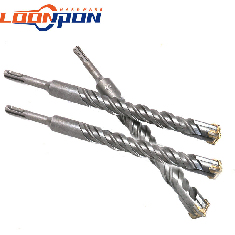 260mm Electric Hammer Drill Bits 20/22/25mm Cross Type Tungsten Steel Alloy SDS Plus for Masonry Concrete Rock Stone 1Pc