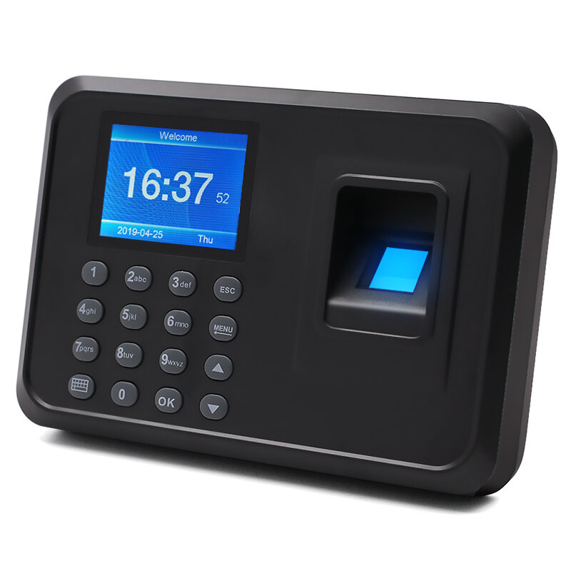 Biometric Fingerprint Time Attendance Clock Recorder Employee Electronic Machine English Spanish