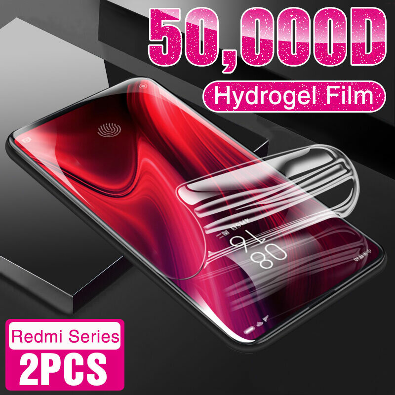 2Pcs Hydrogel Film on the For Xiaomi Redmi Note 9S 9 10 Pro 7 8 K30 K20 8T Screen Protector For Redmi 8 8A 9 9A 7 7 (Not Glass)