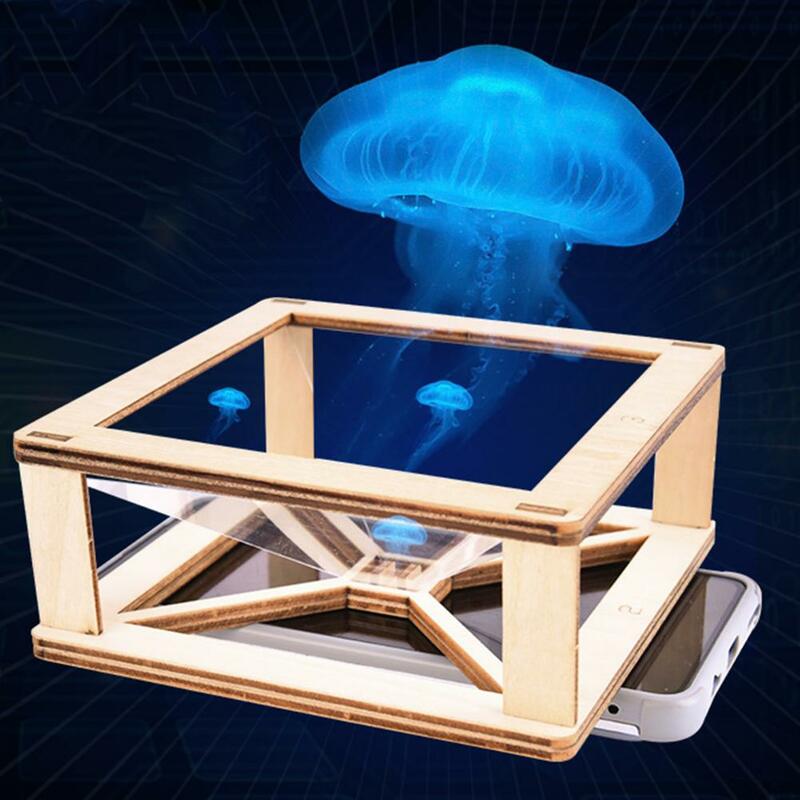 1 zestaw 3D Hologram stojak bezpieczne umiejętności praktyczne rozwój mózgu 3D holograficzna projekcja zabawa eksperyment naukowy dla dzieci
