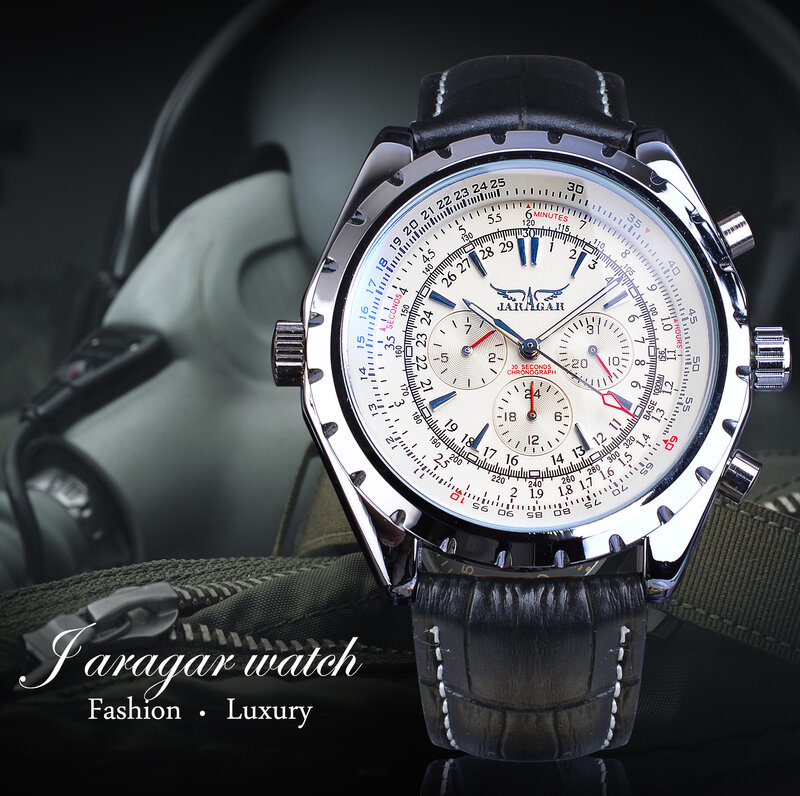 Jaragar 2020 Blau Glas Aviator Serie Militär Wahre Männer Sport Automatische Armbanduhr Top Marke Luxus Mechanische Männliche Uhr Stunde