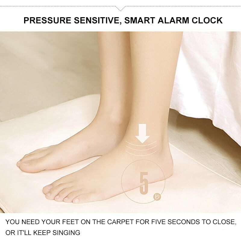 Jam Alarm karpet lembut layar Digital, tampilan Digital pintar, karpet sensitif tekanan untuk dekorasi rumah, Alarm malas