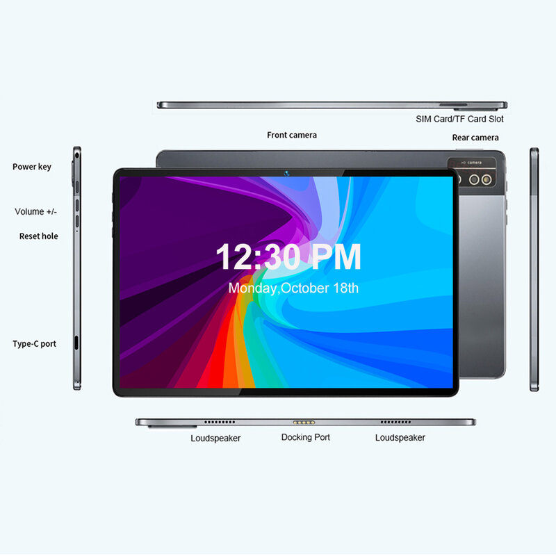Tab P30L Android 10 Tablet, Wi-Fi, tela LCD 2K, MTK6771, Octa Core, 6GB, 128GB, 4G LTE, 3G, Versão Global