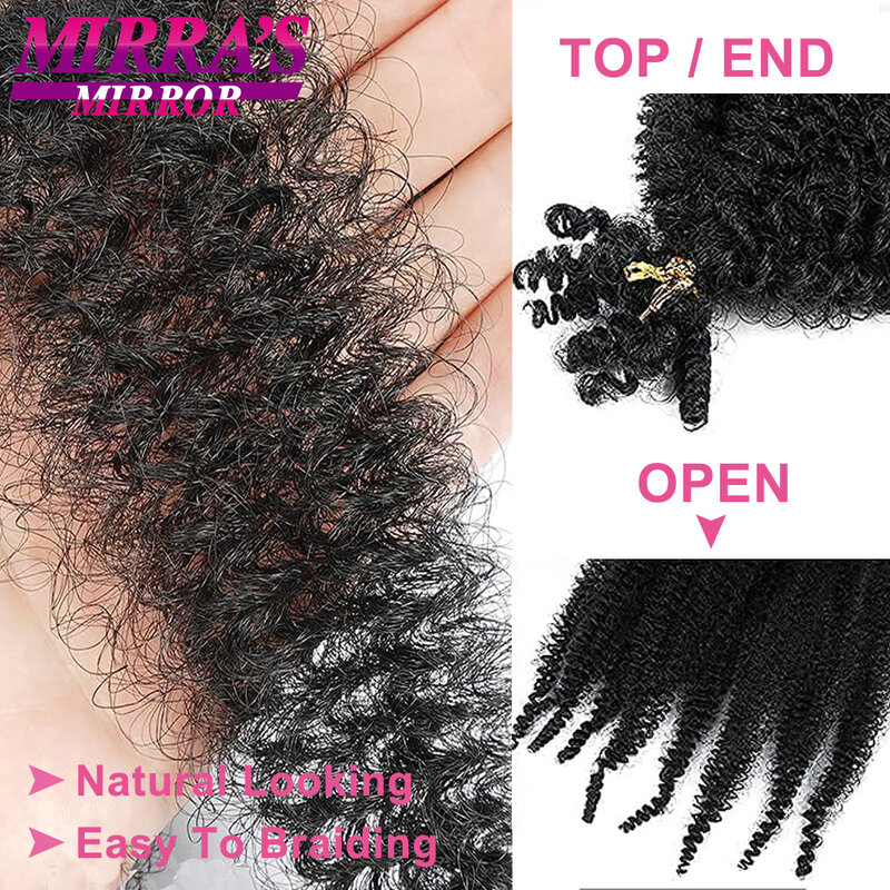 Rambut putar Afro pegas 16/24/28 inci ekstensi rambut Crochet putar Kinky Afro pemisah sintetis untuk kepang Marley Locs palsu