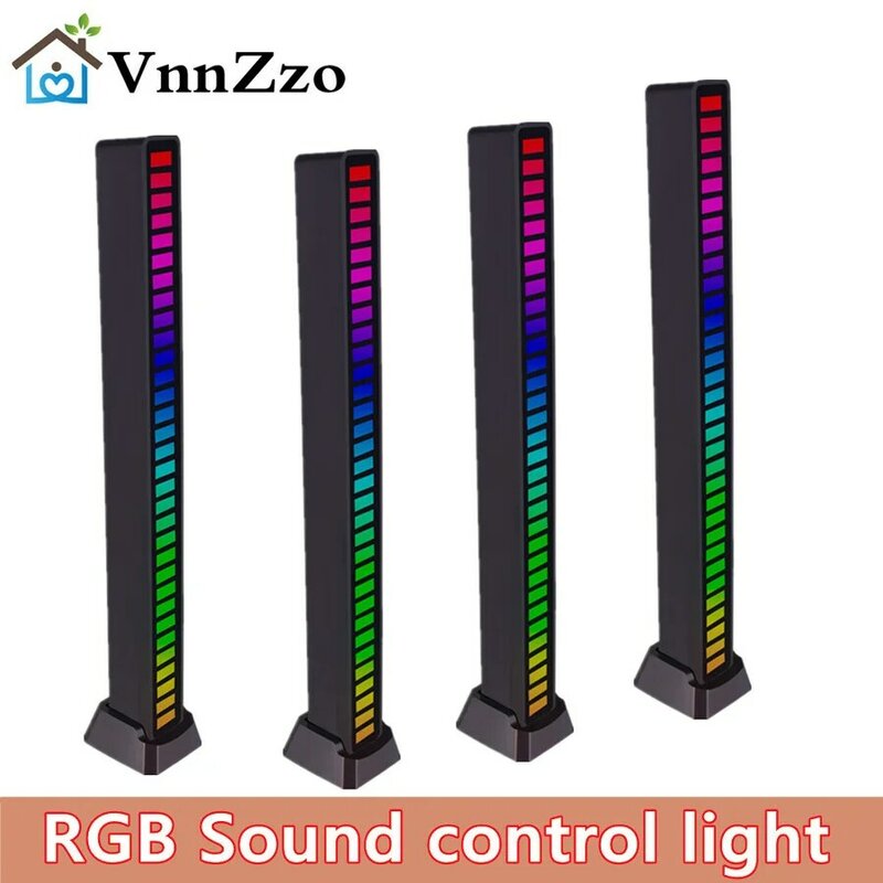 Rgbcreative Muziek Sound Control Led Niveau Licht Bar Novelty Rhythm Lamp Pc Desktop Setup Backlight Auto Voertuig Sfeer Licht