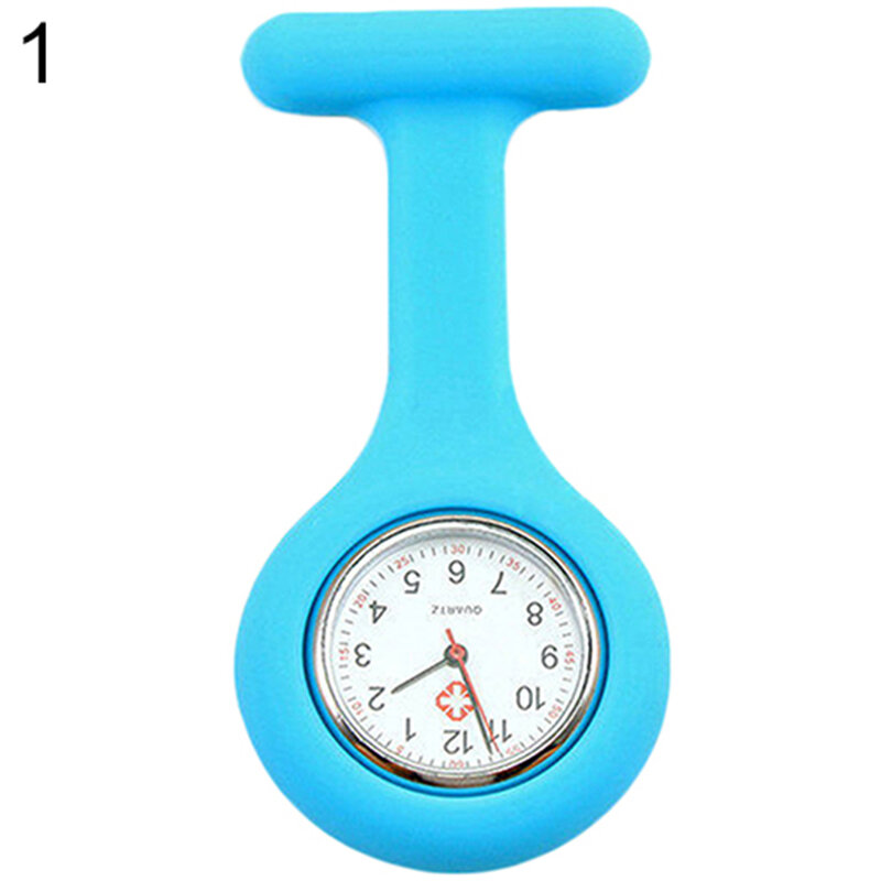 Neue Feste Farbe Clip Auf Analog Digital Nette Silikon Hohe Qualität Krankenschwester Uhr Brosche Fob Tasche Tunika Quarz Bewegung Uhr