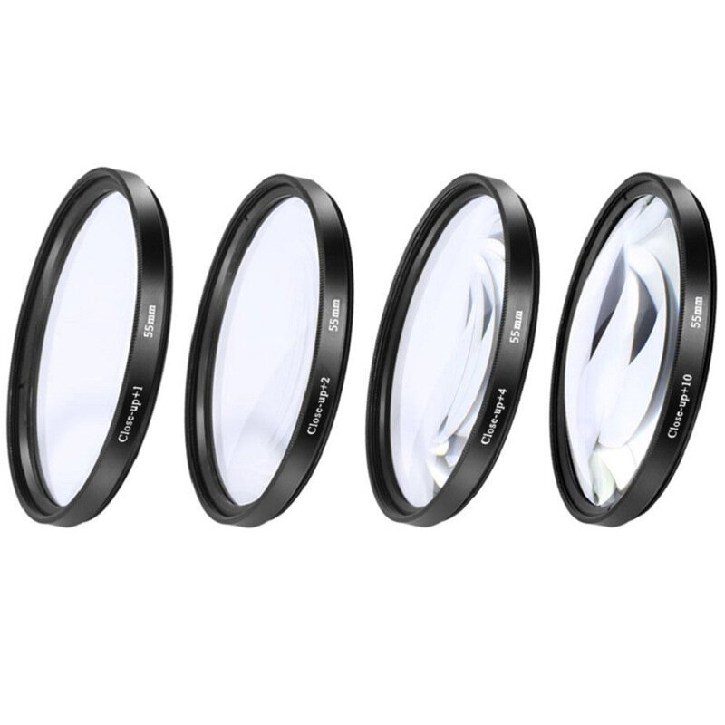 Filtro de lente de cámara Macro de primer plano + 1 + 2 + 4 + 10 dioptrías Filtro de enfoque de lente Macro viene con bolsa de nailon, accesorios de fotografía