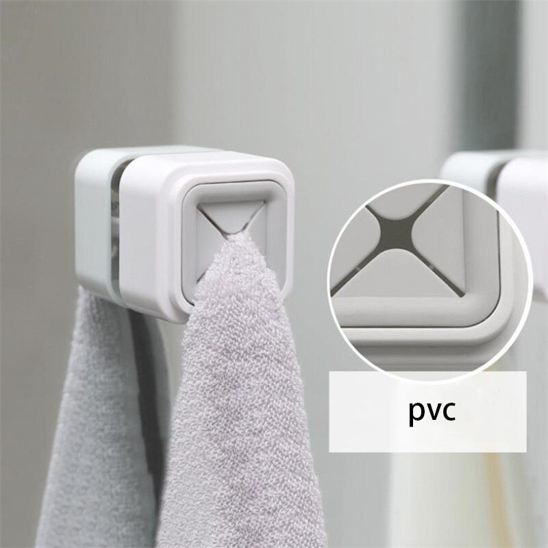 Punch Free Plug Handuk Transparan Kuat Perekat Diri Gantungan Dinding Penyimpanan Handuk Plug Hook untuk Dapur Kamar Mandi Aksesoris