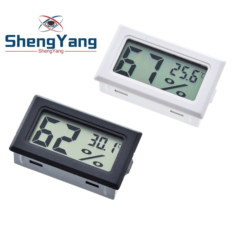Visor LCD digital miniatura TZT, Sensor de temperatura interior conveniente, Higrômetro e Termômetro