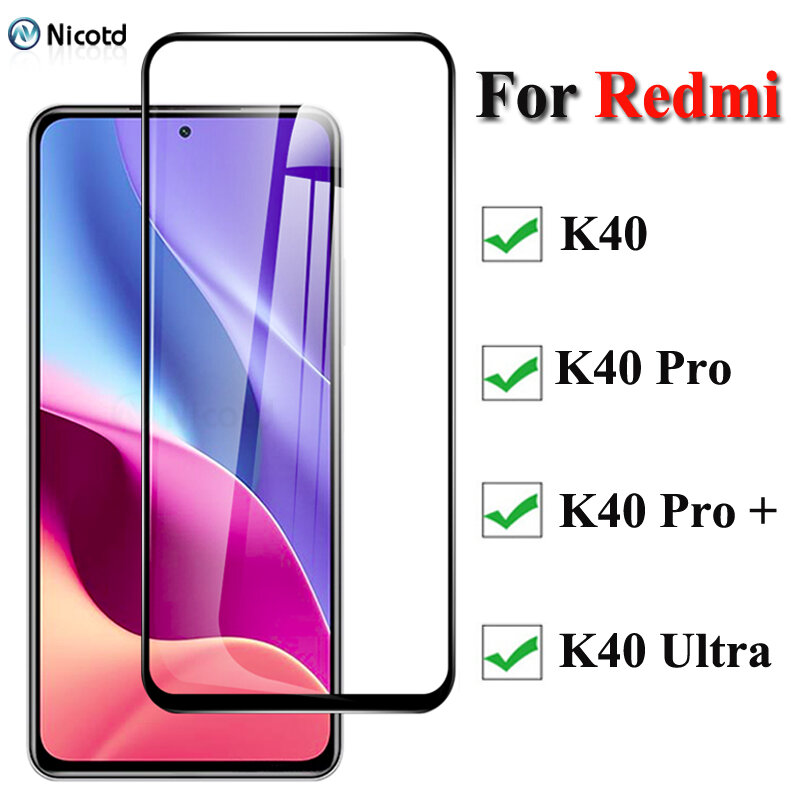 Protecteur d'écran pour Redmi K40 9H, 1 à 3 pièces, couverture complète en verre trempé, Premium, pour Redmi K40 Pro Plus Ultra