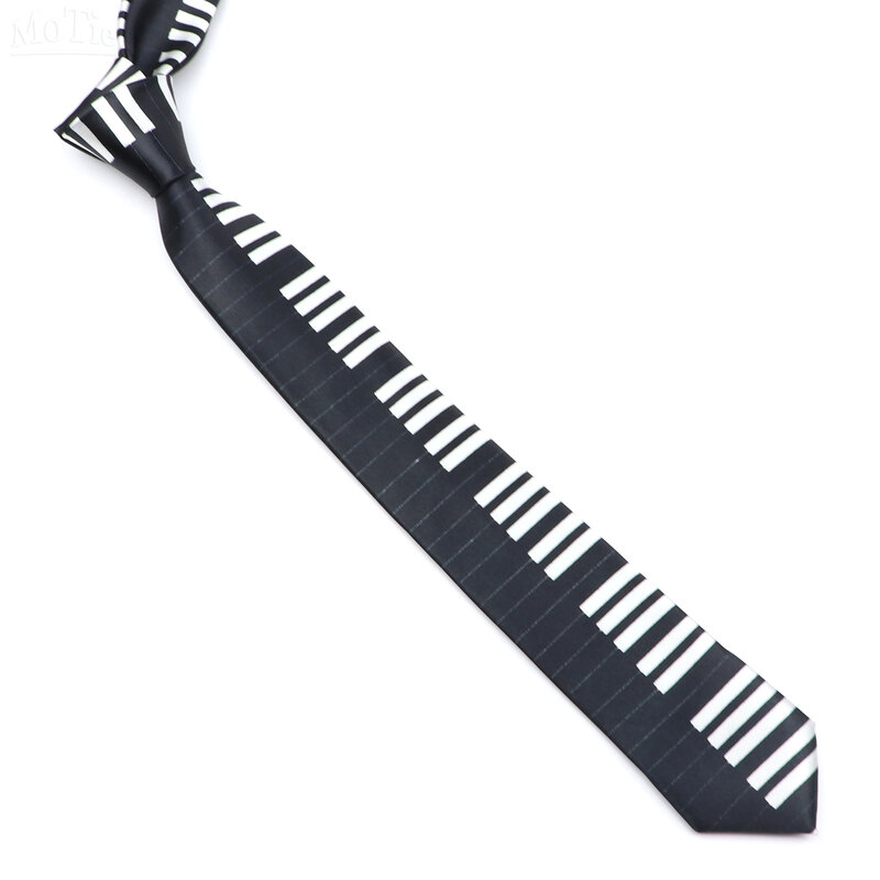 Классический галстук с принтом музыкальных нот шелковистые Узкие галстуки Тонкий Гладкий галстук для пианино гитары простой элегантный модный галстук унисекс подарок