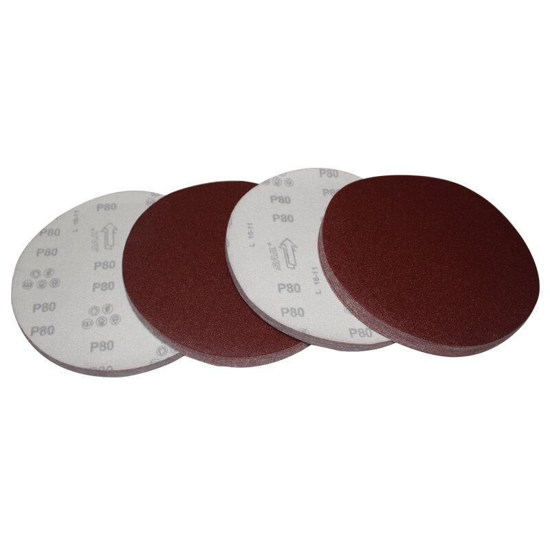 Red sand 7 inch velvet sandpaper round sand polisher sandpaper polishing dry grinder self-sticking tray sand paper sheet.