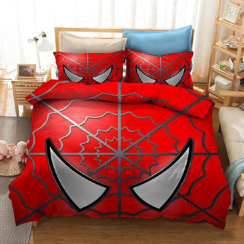 ديزني طقم سرير ورقة المخدة المنتقمون أبطال سبايدرمان الكرتون غطاء السرير واحدة مزدوجة الأطفال ثلاثية الأبعاد نمط غطاء لحاف