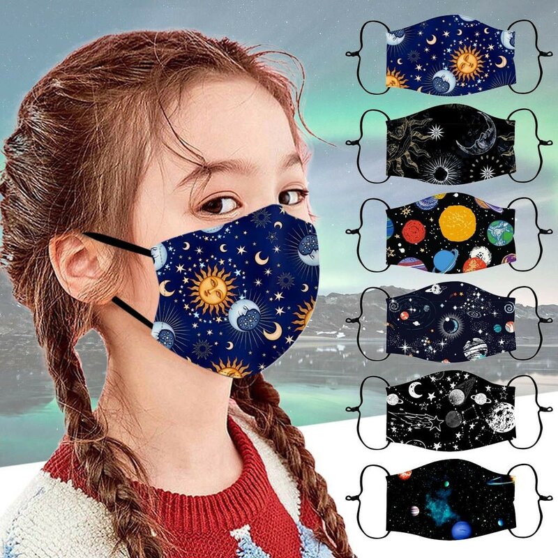 1PC mask Kids Boys Girls Reusable Washable Mascarillas Cute Printed Breathable Dustproof Mouth Caps Cover Facial Mask Masque