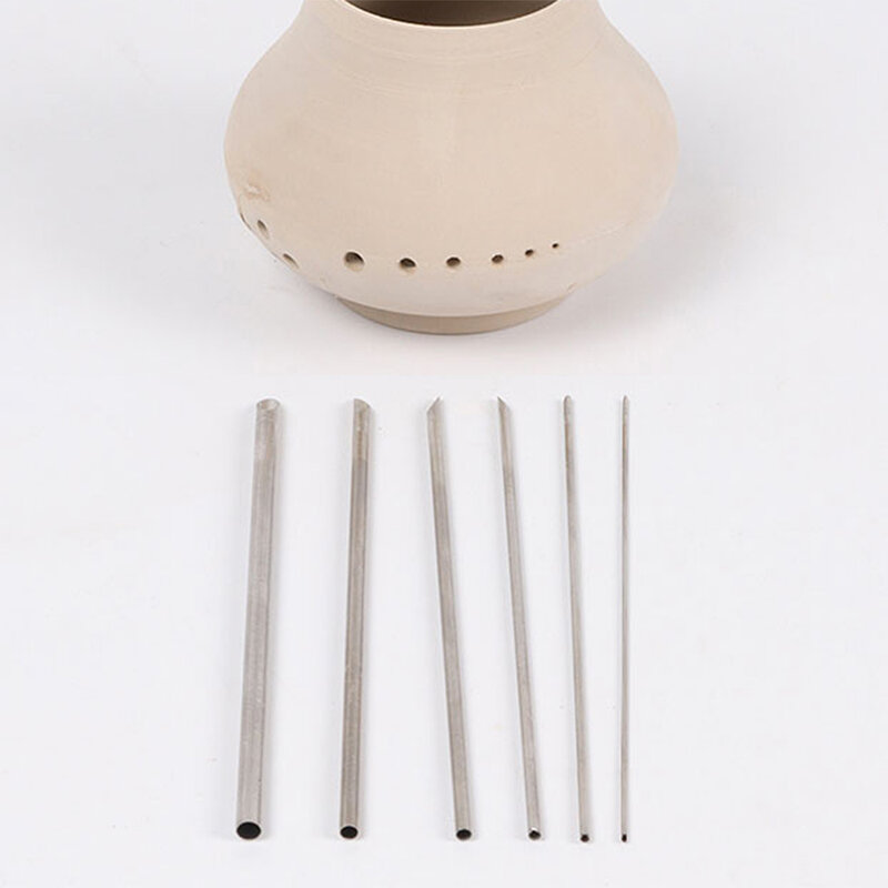6 pezzi/set di acciaio inossidabile perforatrice intaglio scultura modellazione ceramica taglio e punzonatura strumenti di argilla polimerica ceramica
