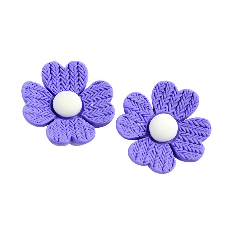 Resin Plastic Flower Beads Earring Components Eardrop Simple Style for Women DIY Slime Jewelry Accessories Handmade Materials